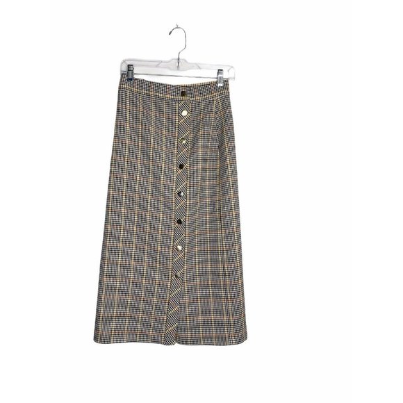 Zara Woman Plaid Tartan Pencil Skirt Button Down Lined size XS - Picture 9 of 11